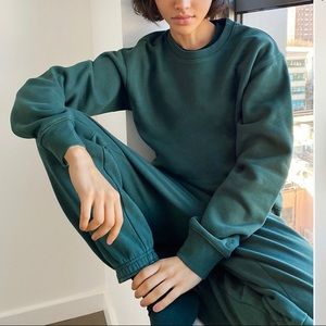 Aritzia Cozy Fleece Perfect Crew Sweatshirt scarab